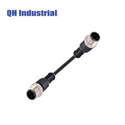 M12-Steckverbinder, A-Codierung, 4-polig, geschirmt, Kabel, wasserdicht IP67, M12, 4-polig, gerade, Stecker, Buchse, umspritztes Kabel